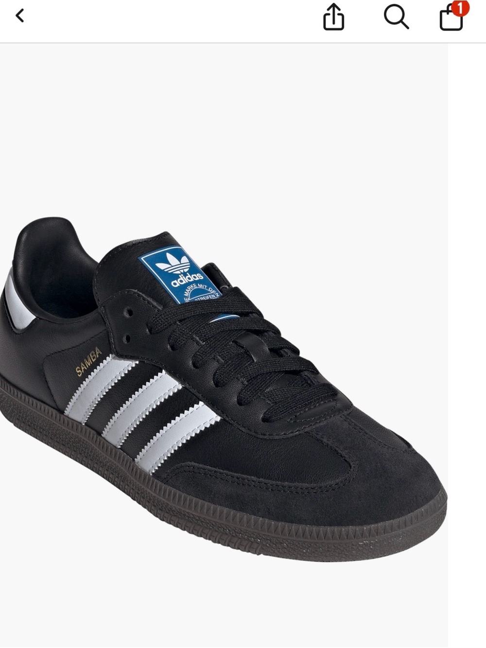 adidas Samba Black with Silver Three-Stripes
